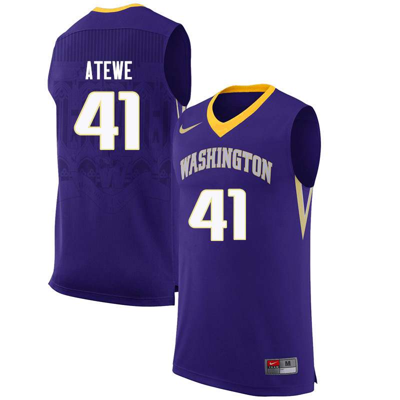 Men Washington Huskies #41 Matthew Atewe College Basketball Jerseys Sale-Purple